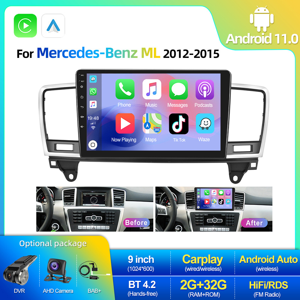 Android Auto 9-Inch Car Radio for Benz | GPS, Bluetooth