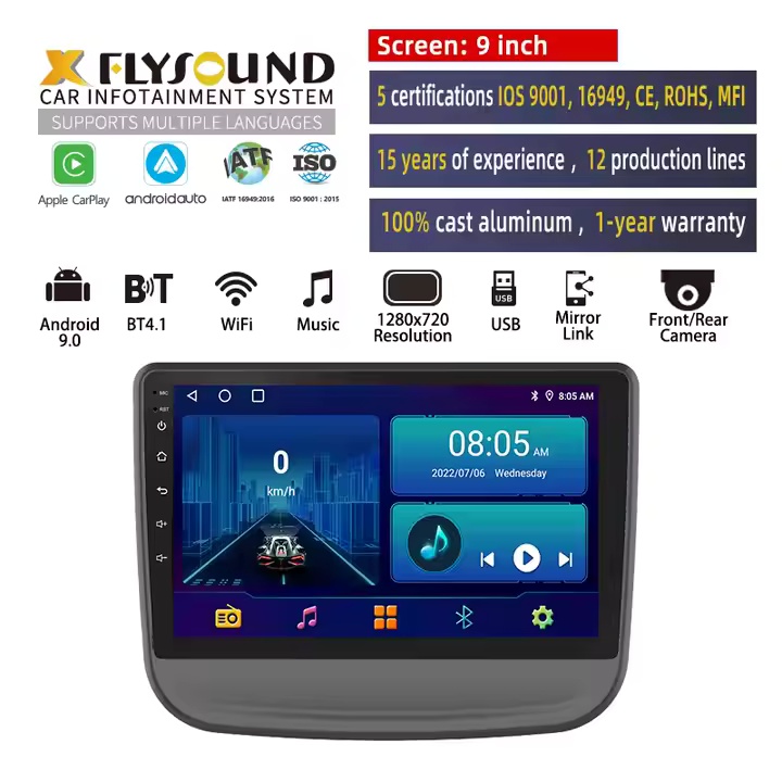 9 10 Inch 2 din android system for Chevrolet Equinox 16~18 models 1024*600 HD IPS full touch screen car radio