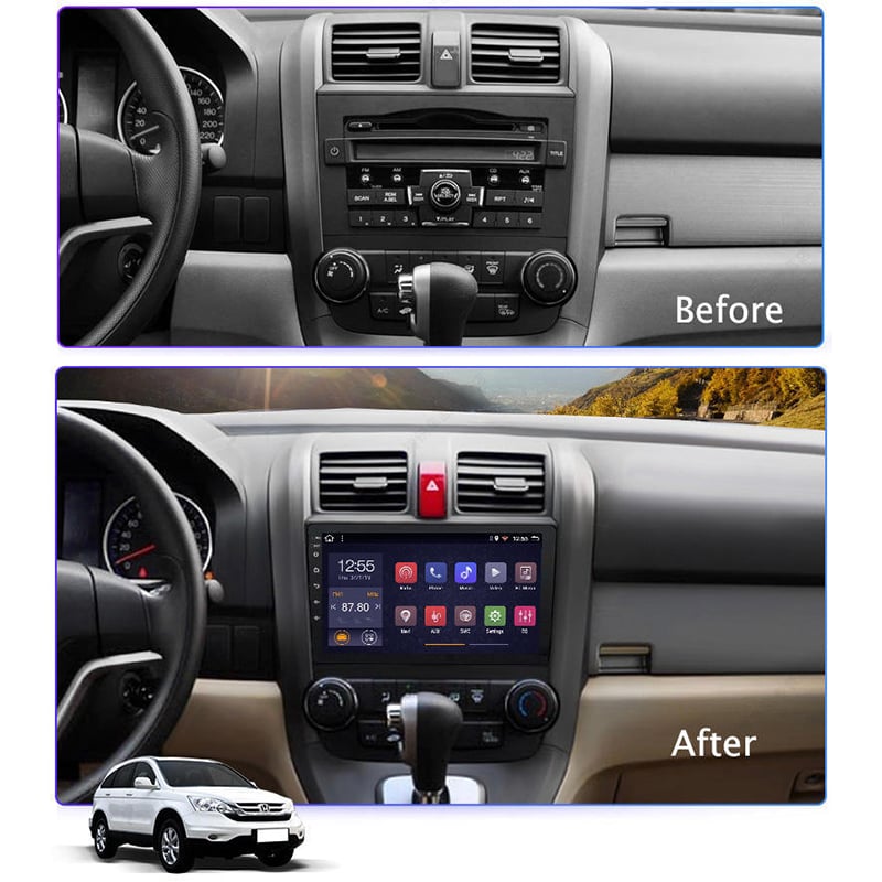 Android Stereo with IPS Screen, 9 Inch 2 Din for Honda 2007–2011