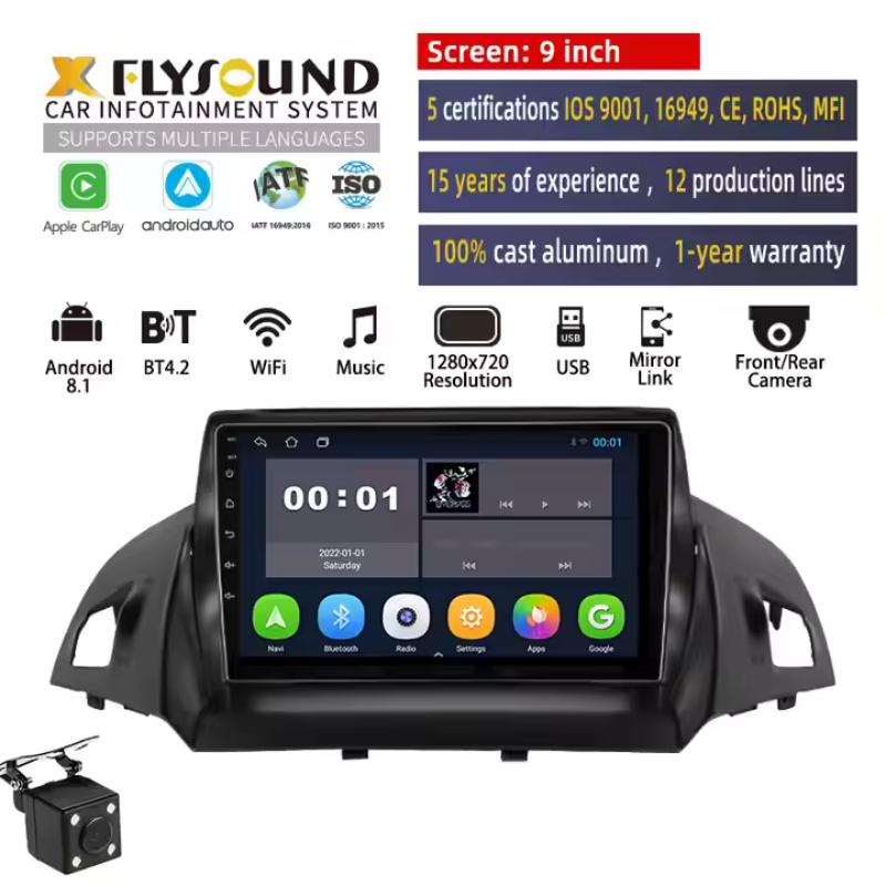 9 Inch Android Car Stereo with Camera for American Car Kuga