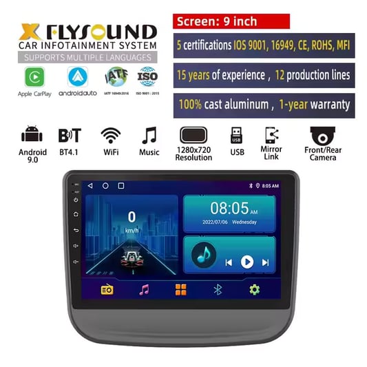 9 10 Inch 2 din android system for Chevrolet Equinox 16~18 models 1024*600 HD IPS full touch screen car radio