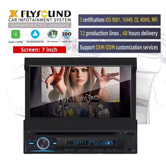 High quality flat panel display universal 1 din mp5 wince car radio touch screen